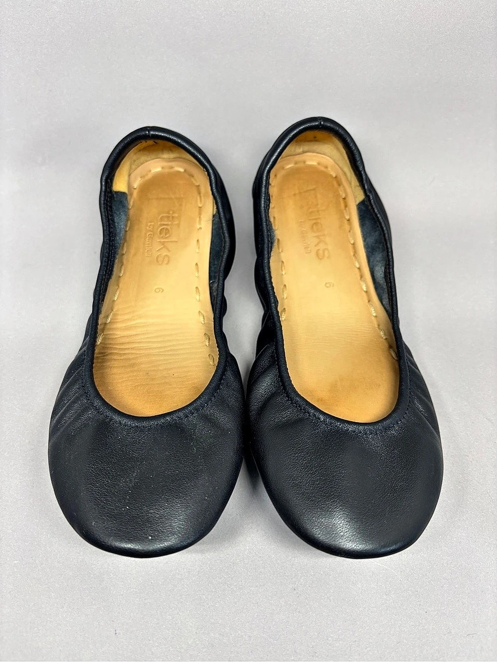 Tieks Matte Black Ballet Flats Black & Blue US 6